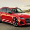 Red Audi RS6 paint by number