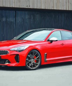 Red Kia Stinger paint by number