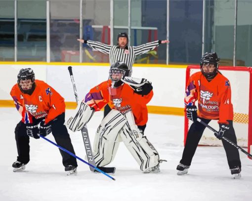 Ringette Players paint by number