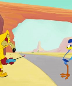 Roadrunner And Coyote Cartoon paint by number