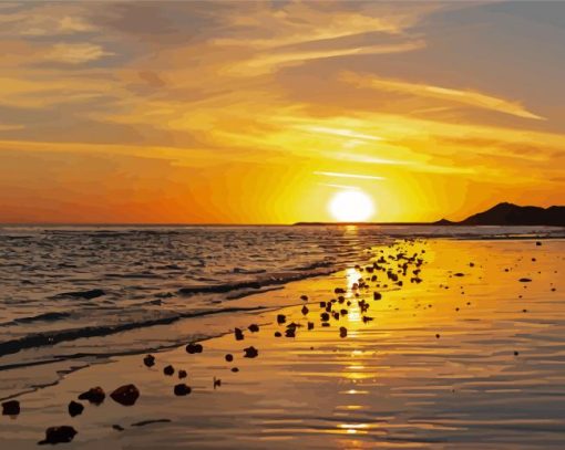 Rocky Point At Sunset paint by number