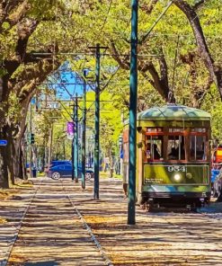 St Charles Streetcar New Orleans paint by number