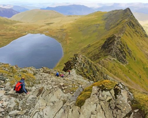 Striding Edge Mountains paint by number