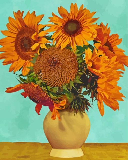 Sunflowers In A Vase Art paint by number