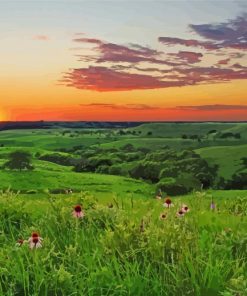 Sunset At Flint Hills paint by number