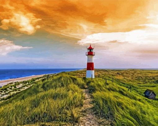 Sylt Lighthouse paint by number