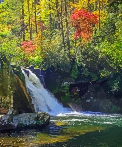 TN State Park Waterfall paint by number