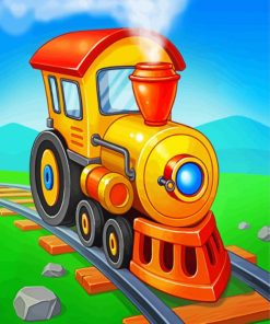 Train Art paint by number