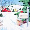 Vintage Snow Scene paint by number