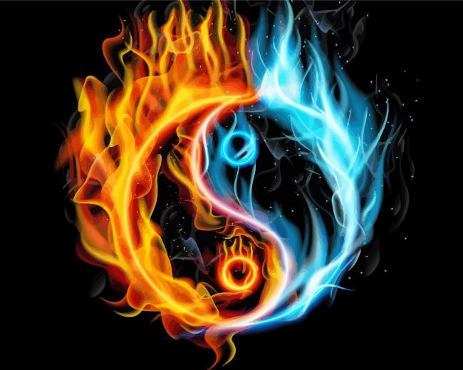 Yin Yang Fire paint by number