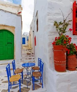 Green Greek Door paint by number