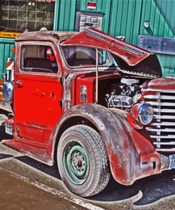 Red Rat Rod paint by number