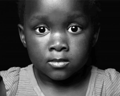 Black And White Black Kid paint by number