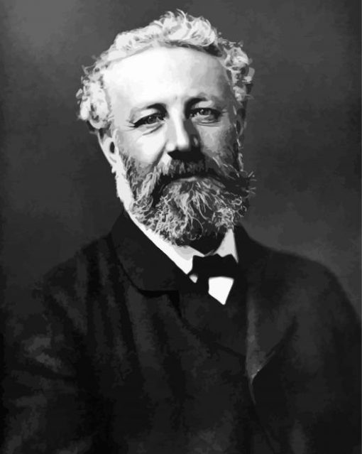 Black And White Jules Verne paint by number