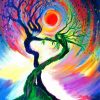 Colorful Woman Tree paint by number