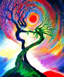 Colorful Woman Tree paint by number