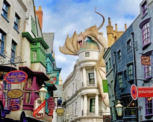 Diagon Alley London paint by number