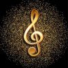 Golden Music Symbol paint by number