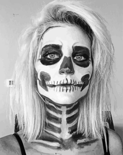 Halloween Skeleton Beauty paint by number