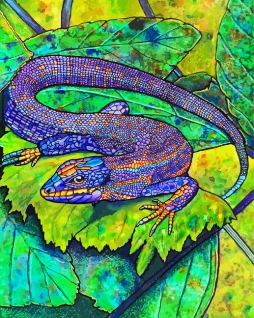 Psychedelic Lizard paint by number