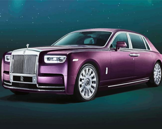 Purple Rolls Royce Classy Car paint by number