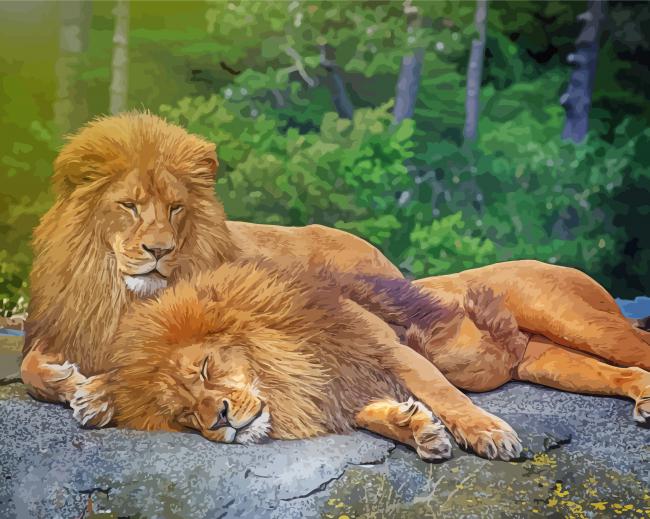 Two Lions paint by number