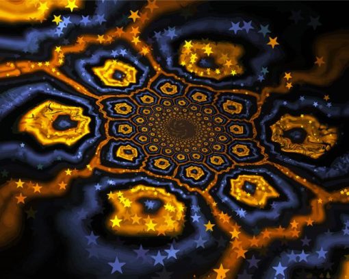 Abstract Gold And Black Art paint by number