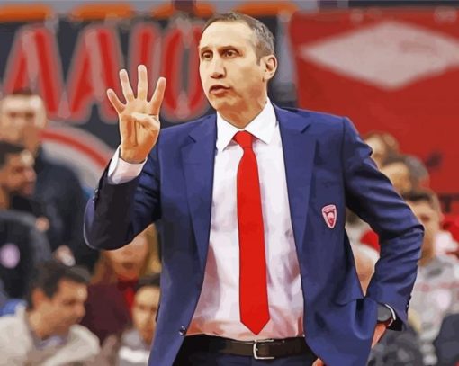 Basketball Coach David Blatt paint by number