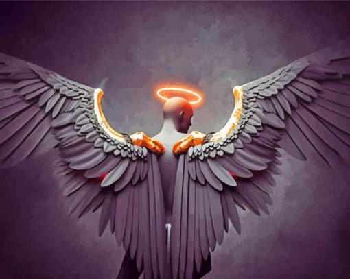 Black Angel paint by number