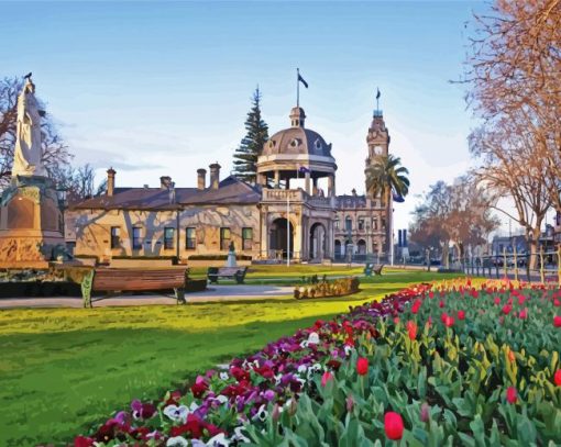 Buildings In Bendigo Victoria paint by number