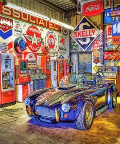 Classic Car Garage paint by number