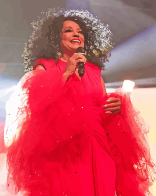 Diana Ross In Red paint by number