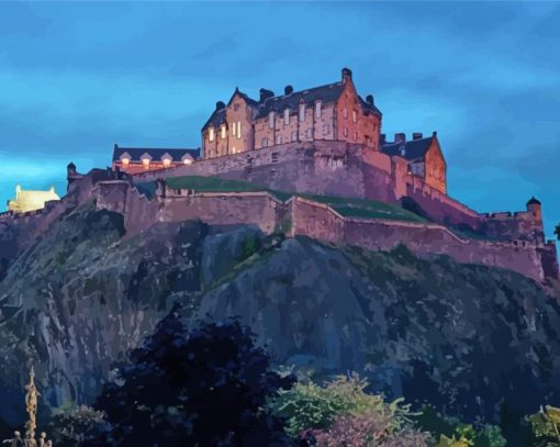 Edinburgh Castle In Scotland paint by number