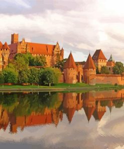 Malbork Castle Water Reflection paint by number