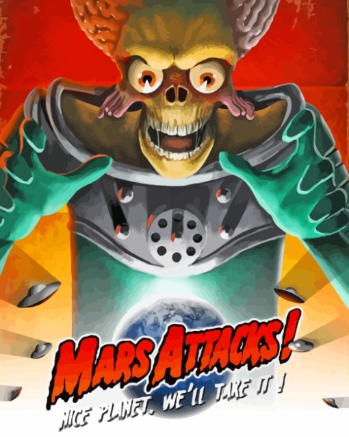 Mars Attack Scary Poster paint by number