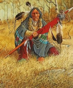 Old Native American Hunter paint by number