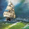 Sailing Ship In Storm paint by number