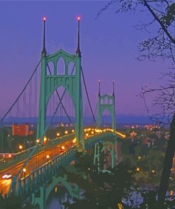 Saint Johns Bridge paint by number