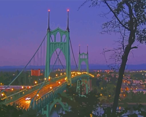 Saint Johns Bridge paint by number