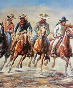 Cowboys And Horses paint by number