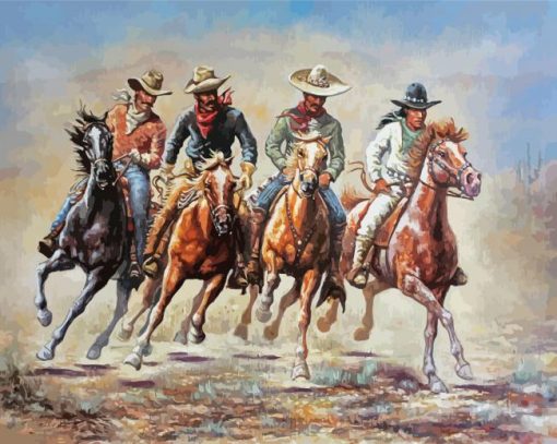 Cowboys And Horses paint by number