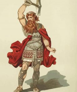 Thunor Anglo Saxon God By Carl Emil Doepler paint by number