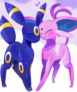 Umbreon And Espeon paint by number