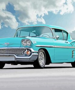 Blue 58 Chevy Impala Car paint by number