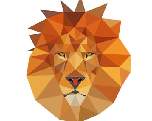 Brown Lion With Triangles paint by number