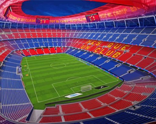 Camp Nou Football Stadium paint by number