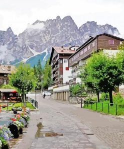 Cortina Dampezzo Village Italy paint by number