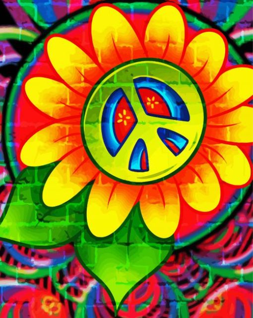 Hippie Flowers Art paint by number