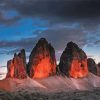 Sunset Tres Cime paint by number