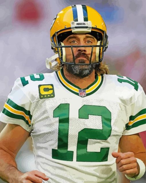 The Footballer Aaron Rodgers paint by number